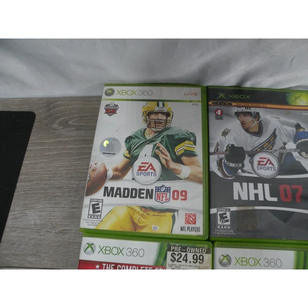 Xbox 360 Video Game Lot - Madden 09, NHL 07, Kinect Adventures & More! (8 Games)